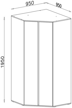 Szafa narożna LUCA 95 cm eukaliptus