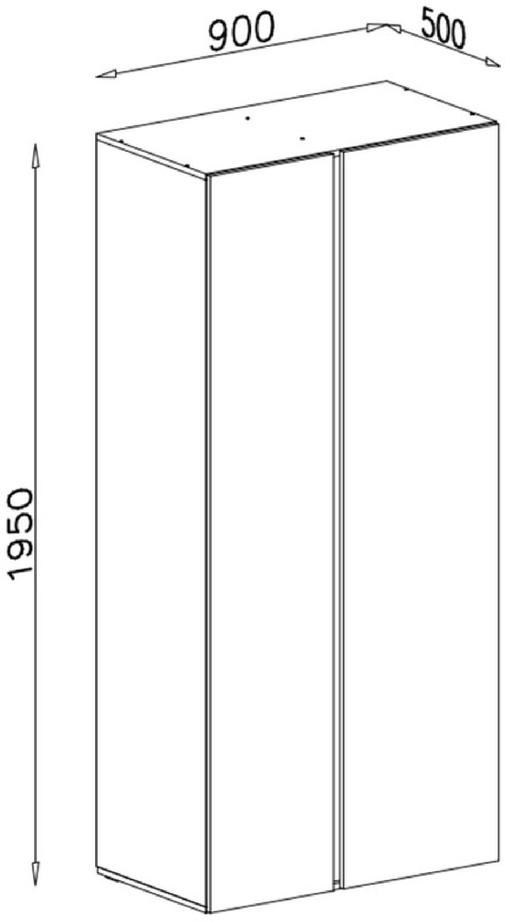 Szafa dwudrzwiowa LUCA 90 cm eukaliptus