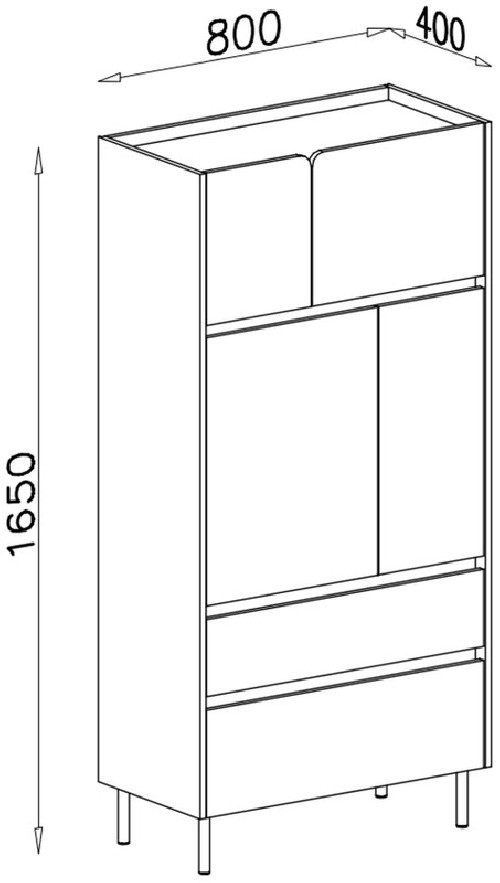 Zamknięty regał LUCA 80 cm beż piaskowy