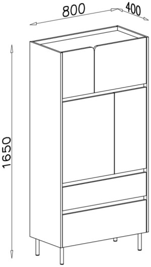 Zamknięty regał LUCA 80 cm beż piaskowy