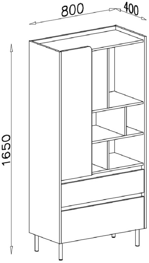 Regał na książki LUCA 80 cm eukaliptus