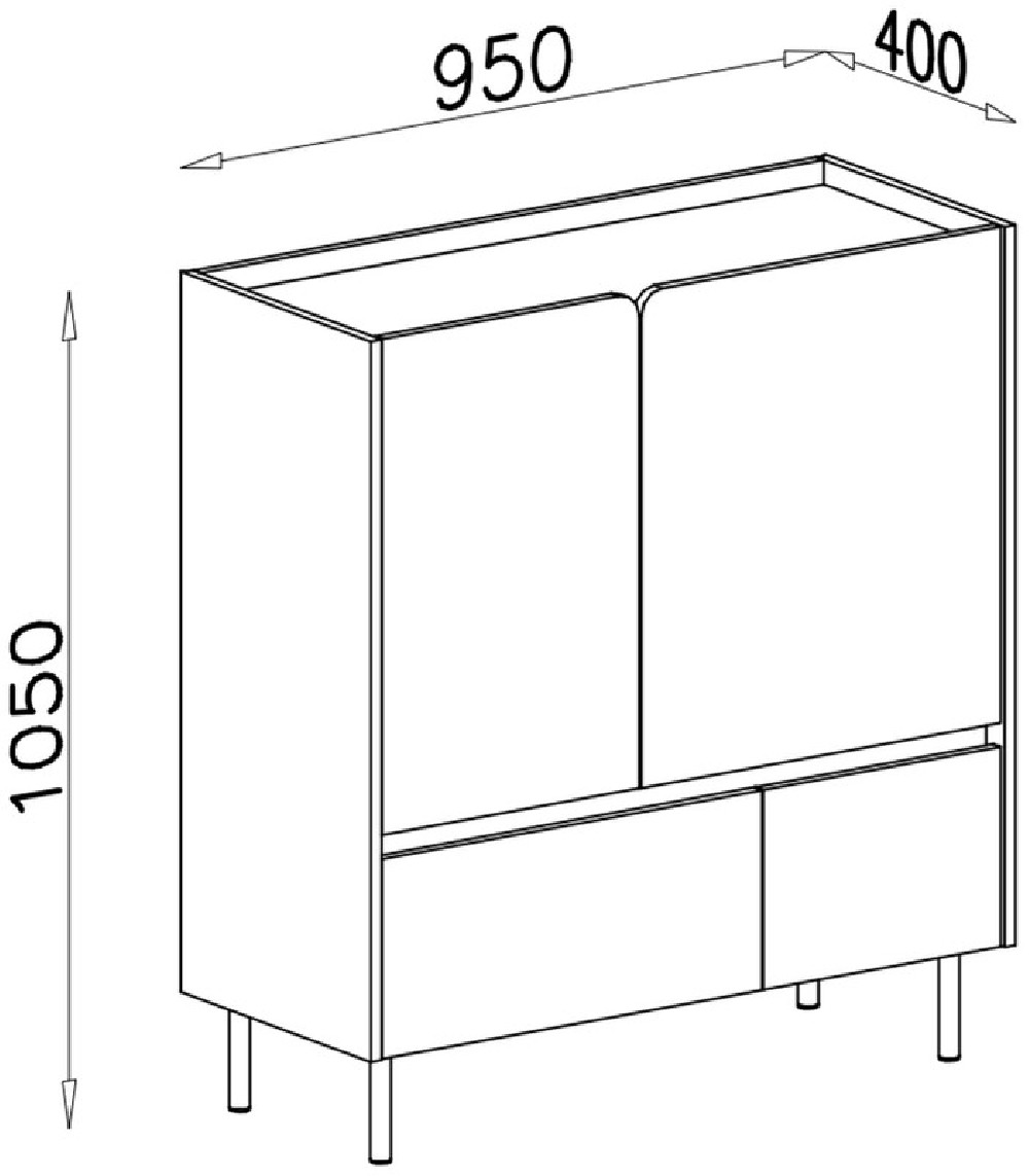 Mała komoda LUCA 95 cm eukaliptus