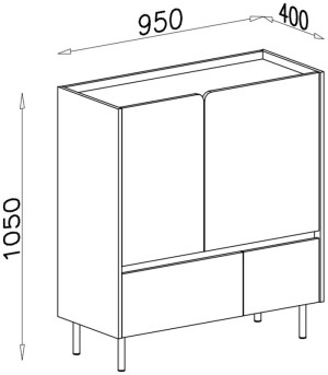 Mała komoda LUCA 95 cm eukaliptus