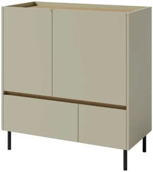 Mała komoda do pokoju i salonu 95 cm z szufladami LUCA – nowoczesna, eukaliptus