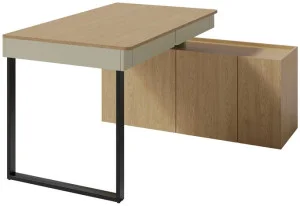 Biurko z komodą 125 cm i szufladami LUCA – nowoczesne biurko do domu, eukaliptus