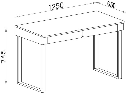 Biurko z szufladami LUCA 125 cm eukaliptus