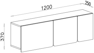 Szafka wisząca do salonu i przedpokoju 120 cm LUCA – nowoczesna, matowa, eukaliptus | Szafki wiszące Desire Furniture