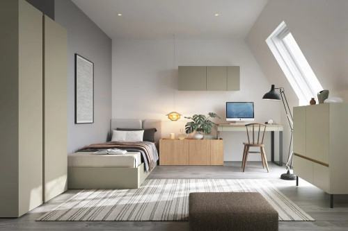 Szafka wisząca do salonu i przedpokoju 120 cm LUCA – nowoczesna, matowa, eukaliptus | Szafki wiszące Desire Furniture