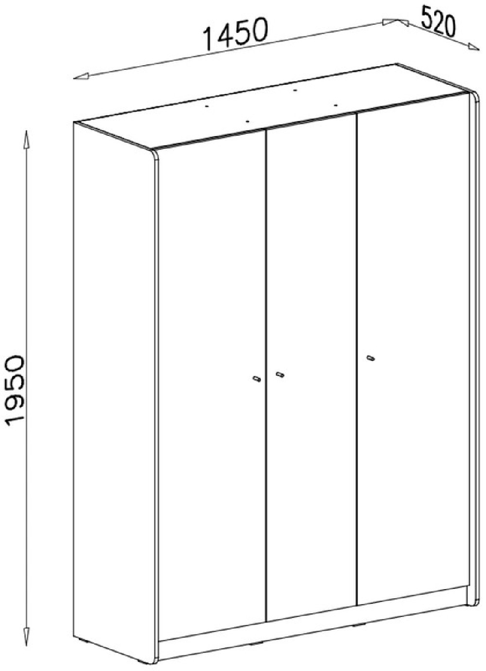 trzydrzwiowa szafa Alessio eukaliptus