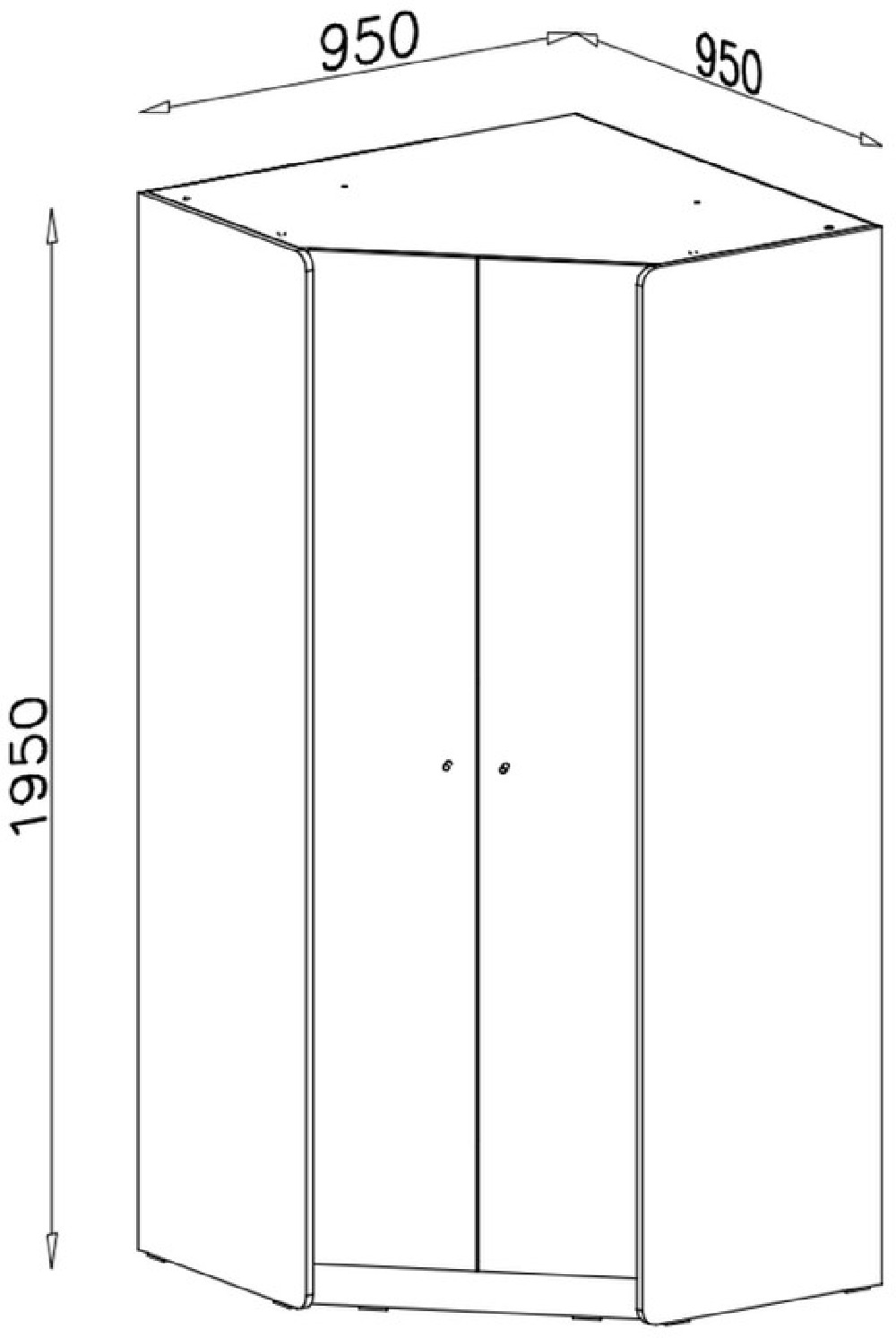 szafa narożna matowe fronty eukaliptus