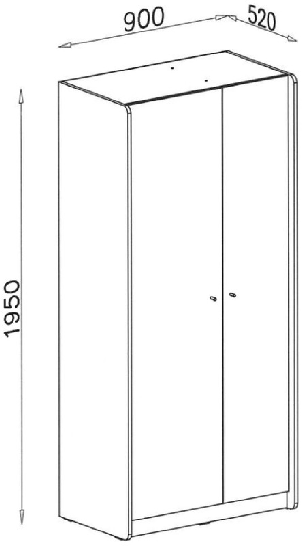 Szafa dwudrzwiowa 90 cm