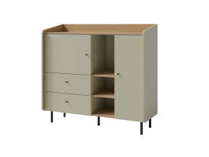 Nowoczesna komoda z szufladami do salonu i przedpokoju ALESSIO 125 cm, eukaliptus