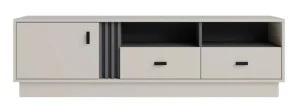 Szafka RTV do salonu ALLMO 155 cm z szufladami, matowe wykończenie, kaszmir