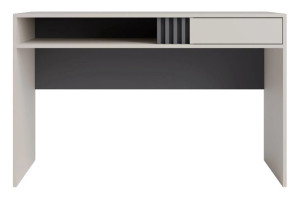 Nowoczesne biurko z szufladą i półką ALLMO 120 cm, matowe wykończenie, kaszmir