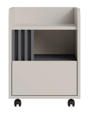 Kontenerek biurowy z szufladą i półką ALLMO 40 cm, matowe wykończenie, kaszmir