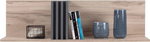 Półka na książki ALLMO – nowoczesna, z frezami antracytowymi, matowa, dąb estana