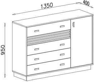komoda z lamelami ALLMO