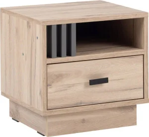 Nowoczesna szafka nocna z szufladą ALLMO 40 cm – matowe wykończenie, dąb estana