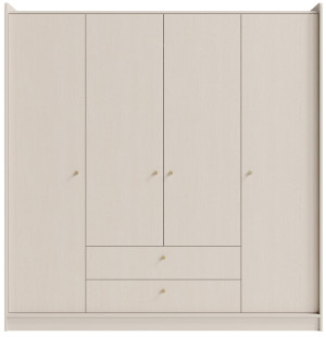 Czterodrzwiowa szafa GRANDE 200 cm z szufladami do salonu, beż piaskowy