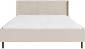 Łóżko małżeńskie 160x200 cm GRANDE, z pojemnikiem na pościel, beż piaskowy