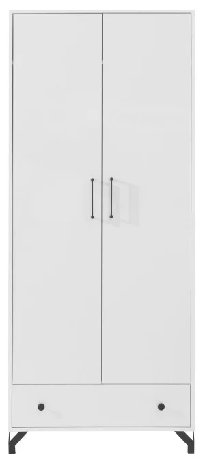 Uchylna szafa dwudrzwiowa Bergen 80 cm - wysoki połysk