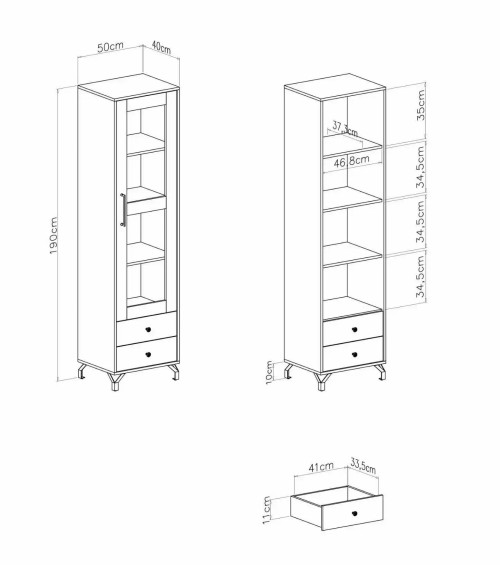 witryna do małego salonu Bergen
