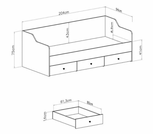 łóżko do pokoju młodzieżowego Bergen