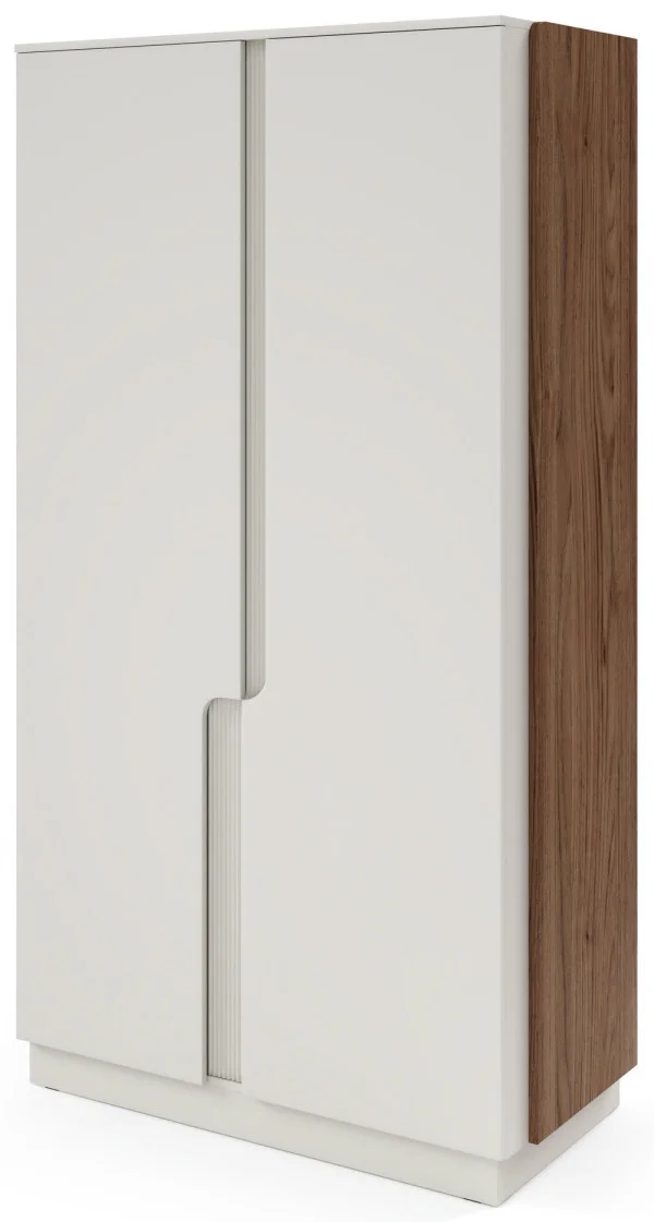 Nowoczesna dwudrzwiowa szafa 103 cm z półkami POSITANO - orzech alba/kaszmir