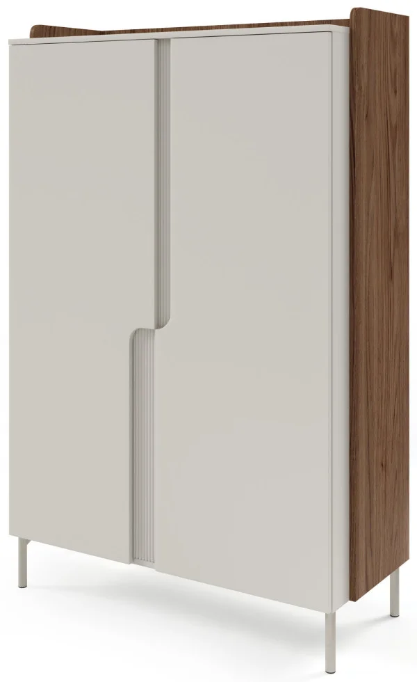 Funkcjonalna komoda na nóżkach 103 cm do salonu POSITANO - orzech alba/kaszmir