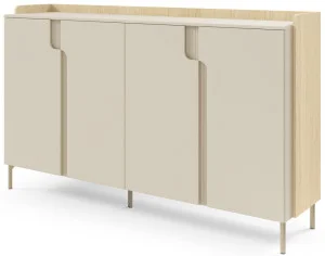 Komoda na nóżkach z półkami 184 cm do salonu POSITANO - dąb maviele/macadamia