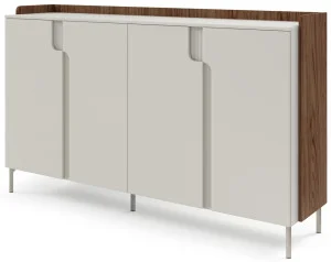 Komoda na nóżkach z półkami 184 cm do salonu POSITANO - orzech alba/kaszmir