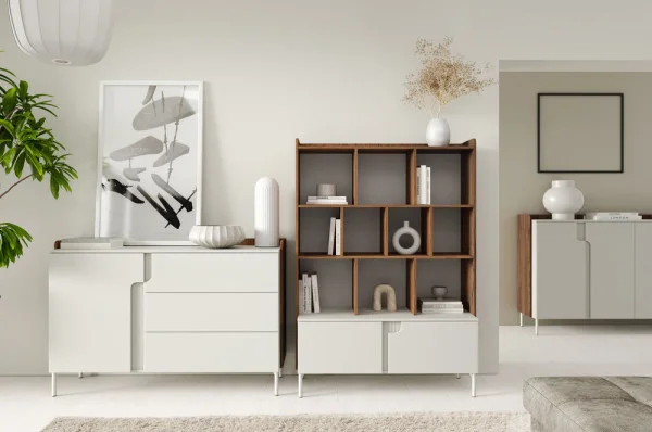 kompaktowa półka wisząca na książki i dekoracje 104 cm positano orzech alba