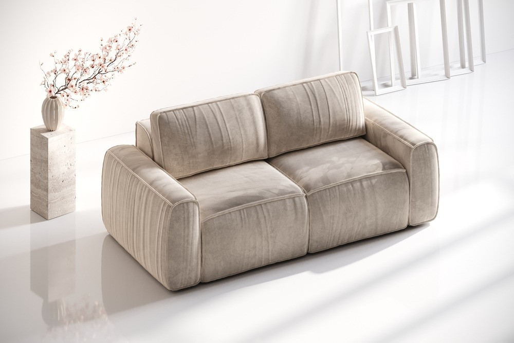 sofa z marszczeniem