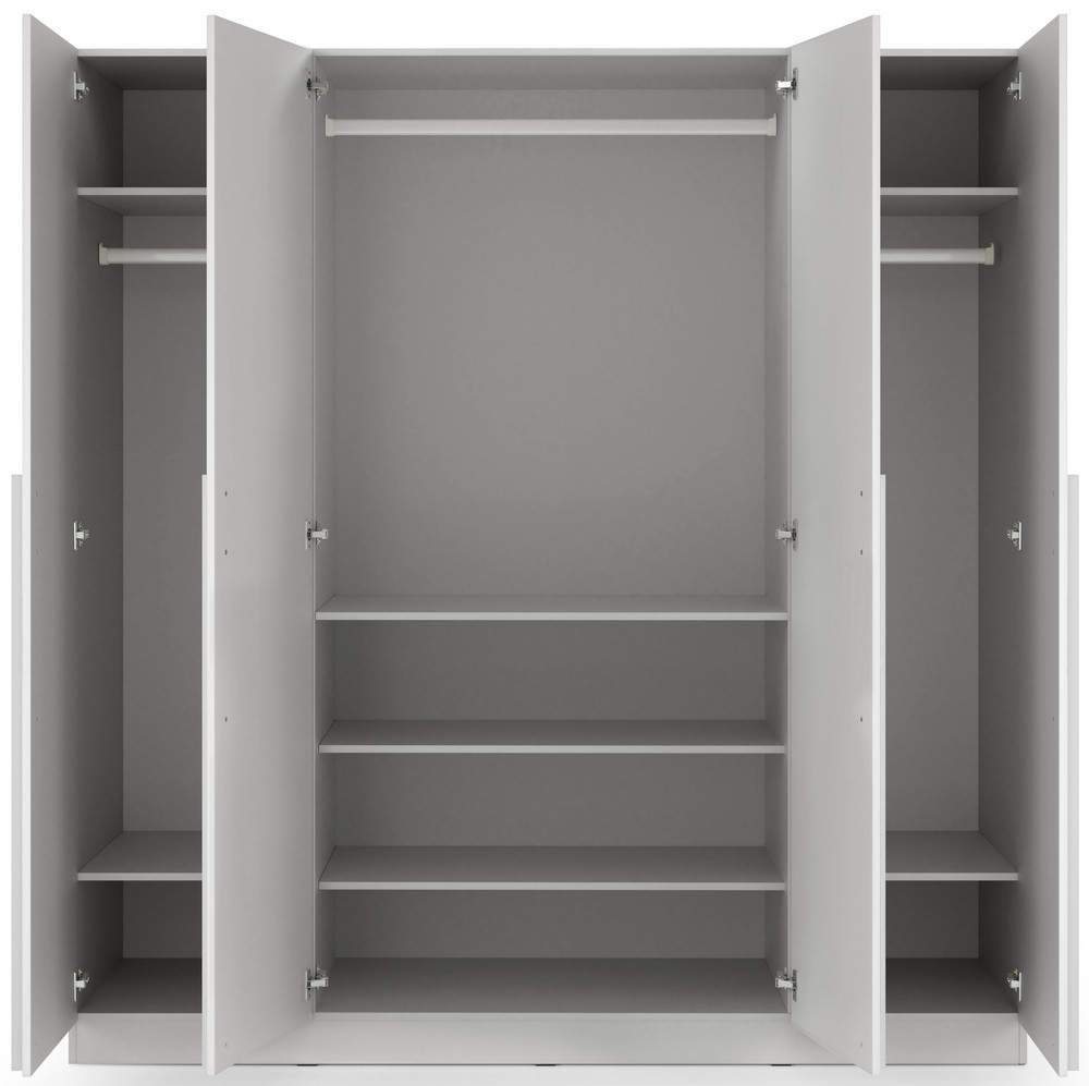 Pojemna czterodrzwiowa szafa do sypialni 200 cm BRAGA - szary platynowy | Szafy czterodrzwiowe Desire Furniture