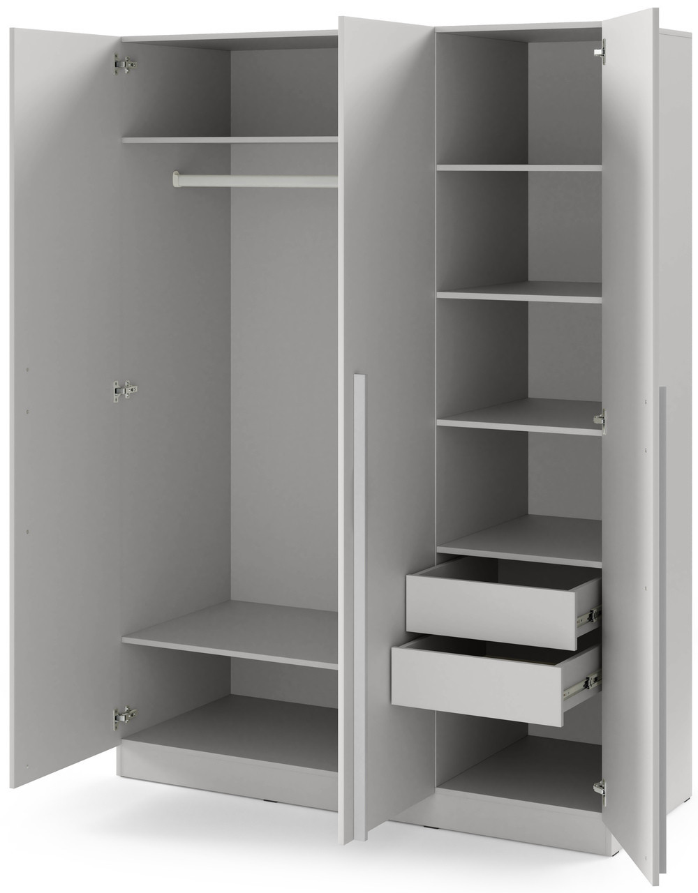 Nowoczesna szafa uchylna z szufladami 150 cm BRAGA - szary platynowy | Szafy trzydrzwiowe Desire Furniture Nowoczesna szafa uchylna z szufladami 150 cm BRAGA - szary platynowy | Szafy trzydrzwiowe Desire Furniture