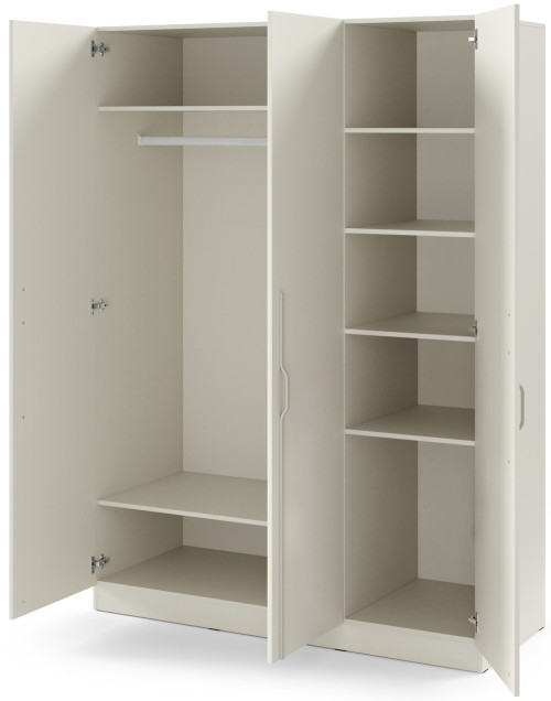 Trzydrzwiowa szafa uchylna z metalowymi uchwytami 150 cm BRAGA - kaszmir | Szafy trzydrzwiowe Desire Furniture