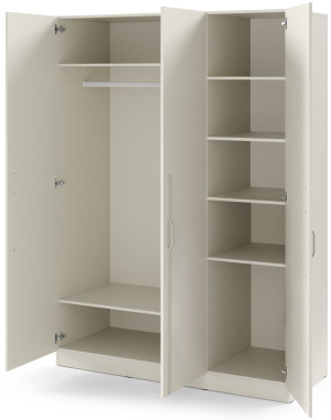 Trzydrzwiowa szafa uchylna z metalowymi uchwytami 150 cm BRAGA - kaszmir | Szafy trzydrzwiowe Desire Furniture