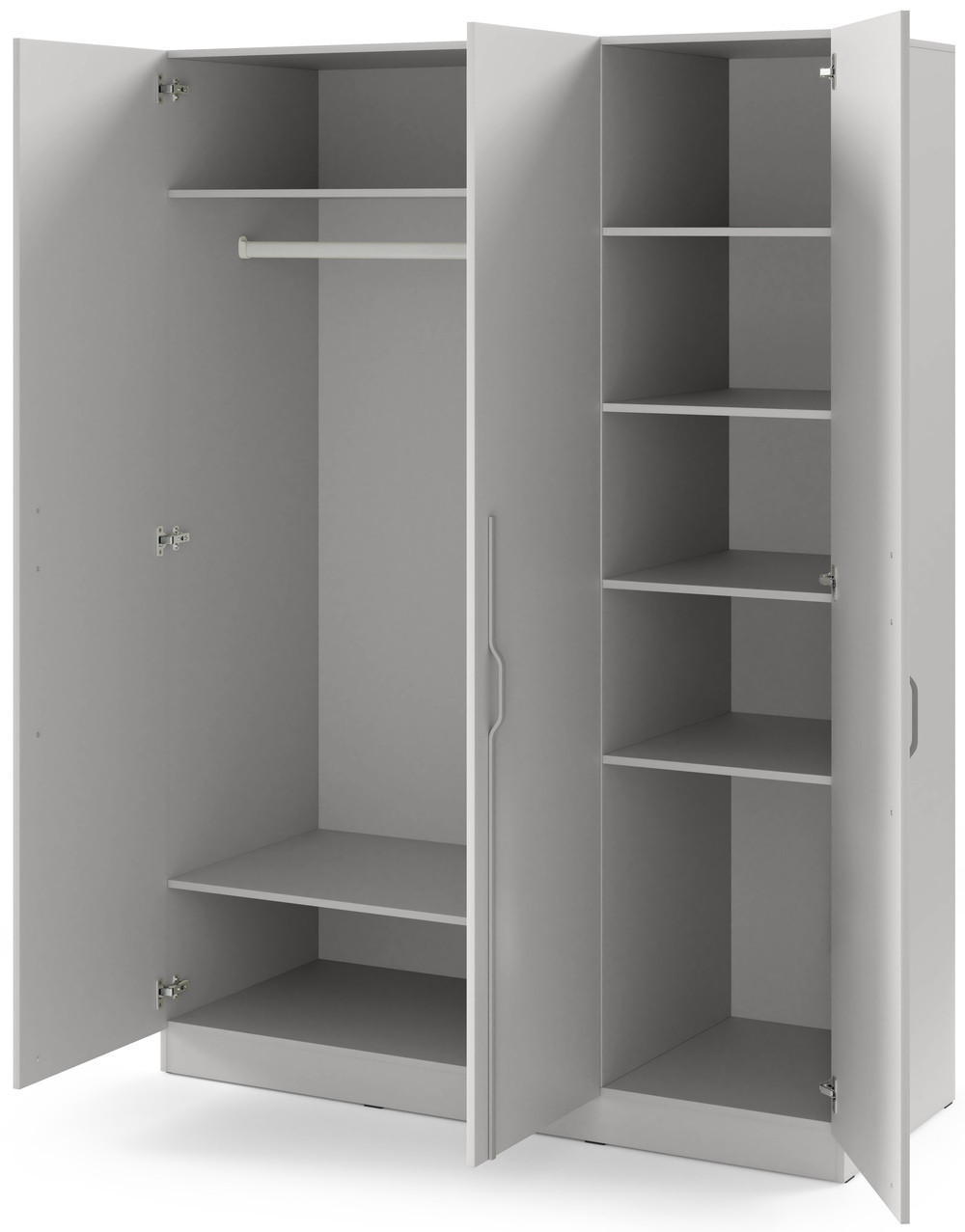 Trzydrzwiowa szafa uchylna z metalowymi uchwytami 150 cm BRAGA - szary platynowy | Szafy trzydrzwiowe Desire Furniture Trzydrzwiowa szafa uchylna z metalowymi uchwytami 150 cm BRAGA - szary platynowy | Szafy trzydrzwiowe Desire Furniture
