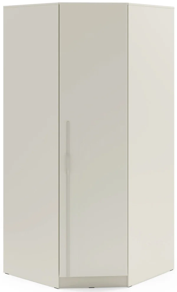 Szafa narożna z metalowymi uchwytami 95 cm BRAGA - kaszmir