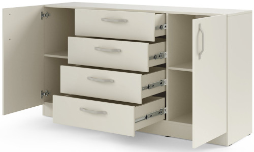 Komoda z szufladami i metalowymi uchwytami 156 cm BRAGA - kaszmir | Komody z szufladami Desire Furniture