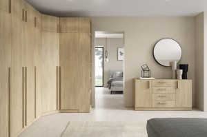 Mała komoda z szufladami 121 cm BRAGA - dąb cremona | Komody z szufladami Desire Furniture