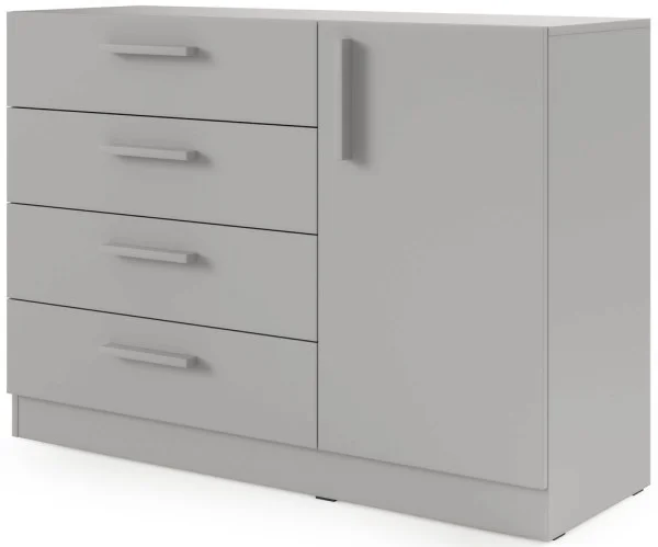 Mała komoda z szufladami 121 cm BRAGA - szary platynowy