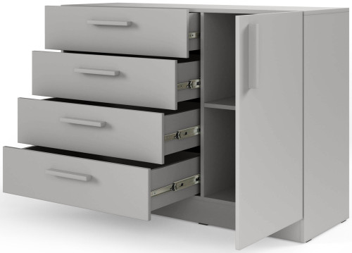 Mała komoda z szufladami 121 cm BRAGA - szary platynowy | Komody z szufladami Desire Furniture
