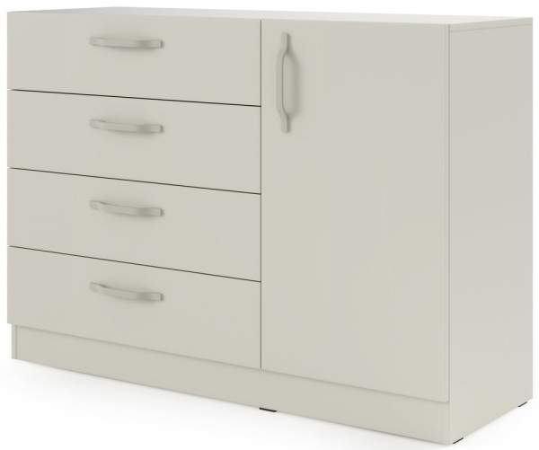 Mała komoda z szufladami i metalowymi uchwytami 121 cm BRAGA - kaszmir