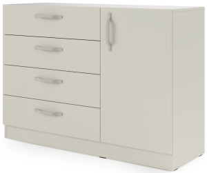 Mała komoda z szufladami i metalowymi uchwytami 121 cm BRAGA - kaszmir