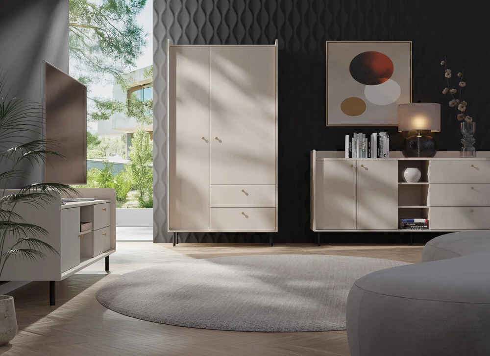 Szafa dwudrzwiowa z półkami i miejscem na ubrania Desire Furniture