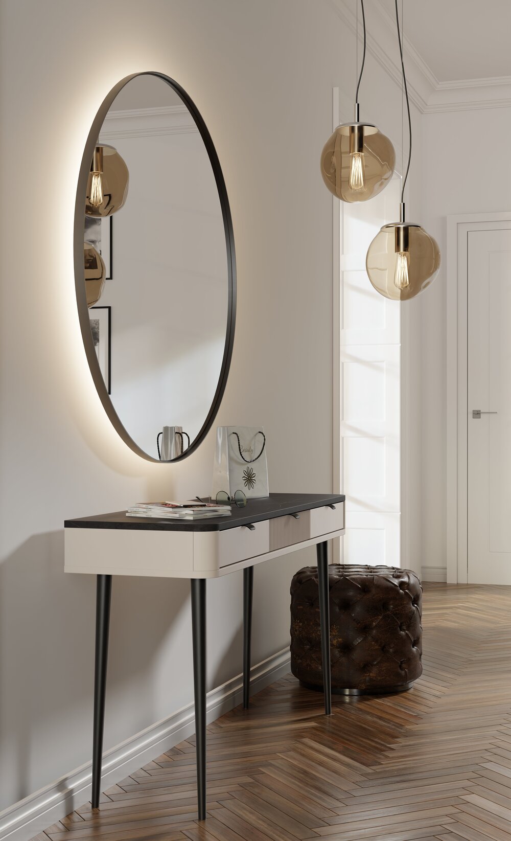 Nowoczesna toaletka na nóżkach na kosmetyki Desire Furniture