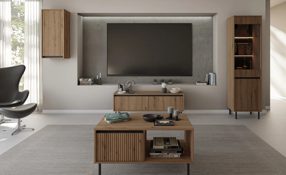 Designerska nowoczesna witryna do salonu Desire Furniture kolekcja Osaka
