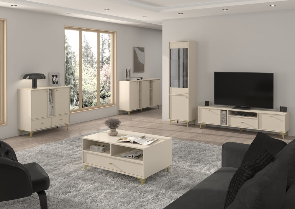 Salon z zachowaniem proporcji i przestrzeni