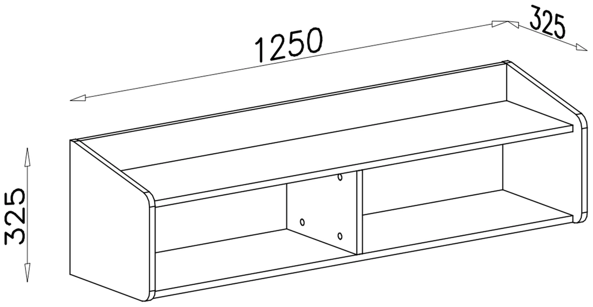 Biurko ALESSIO – rysunek techniczny